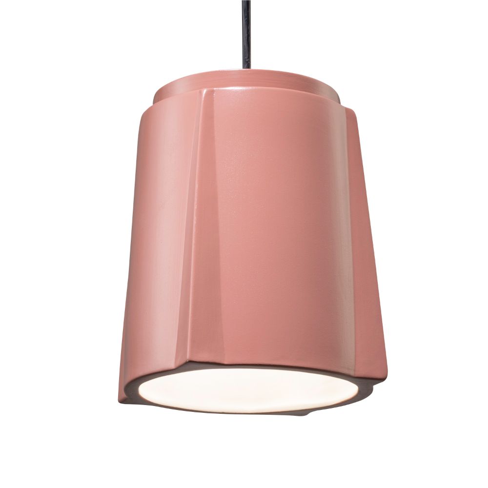 Justice Design Group CER-6490-BSH-MBLK-BKCD Compass Pendant in Gloss Blush