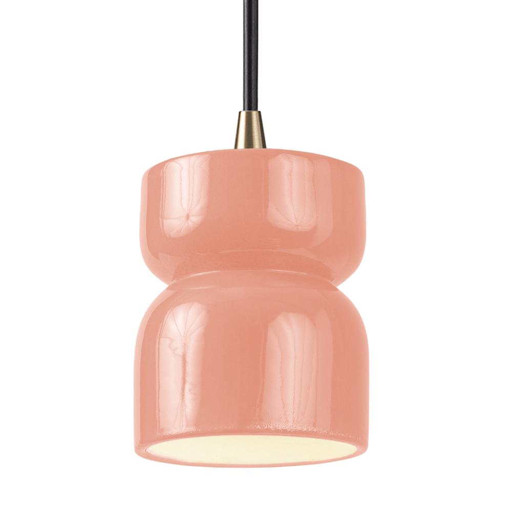Justice Design CER-6500-BSH-ABRS-BKCD Short Hourglass Pendant in Gloss Blush