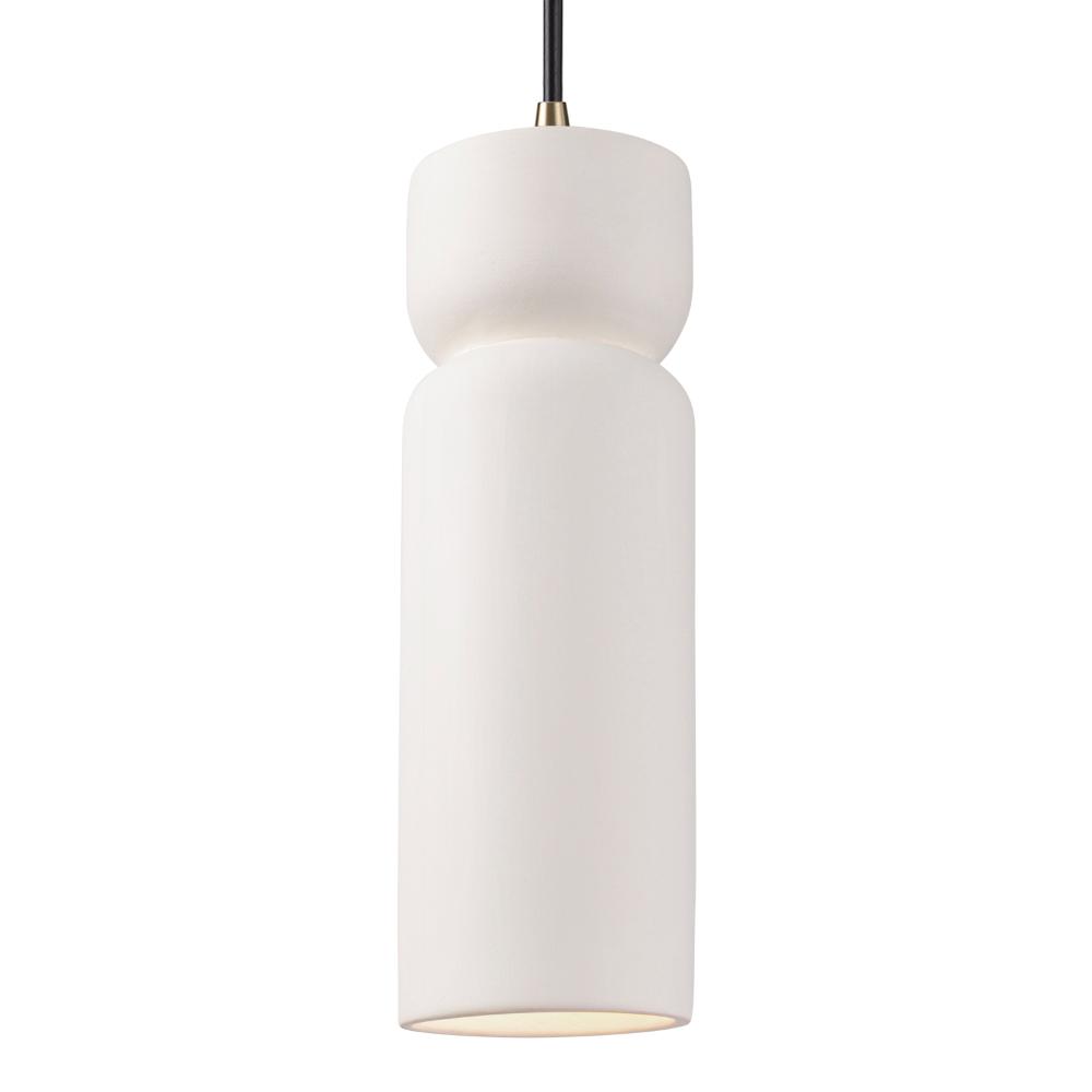 Justice Design CER-6510-BIS-ABRS-BKCD Tall Hourglass Pendant in Bisque