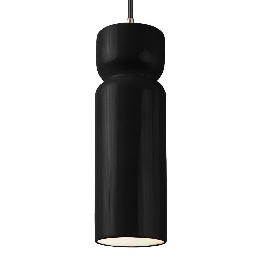 Justice Design CER-6510-PATR-NCKL-LED1-700-RIGID Tall Hourglass LED Pendant in Rust Patina