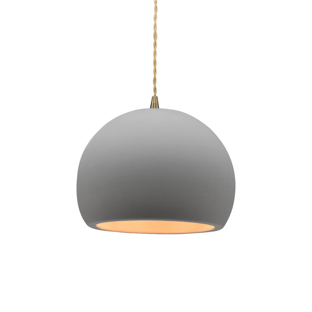 Justice Design CER-6530-MYLW-ABRS-BEIG-TWST Small Globe 1-Light Pendant - Muted Yellow