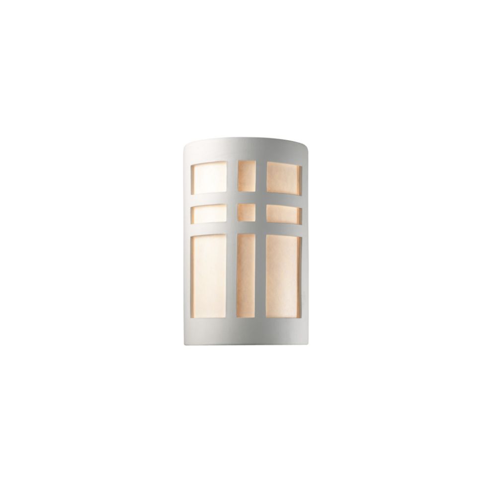Justice Design Group CER-7295-CLAY-LED2-2000 Large LED Cross Window - Open Top & Bottom in Canyon Clay