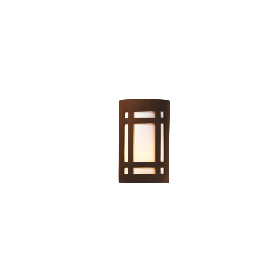 Justice Design Group CER-7485W-CKS Small Craftsman Window - Open Top & Bottom (Outdoor) in Sienna Brown Crackle
