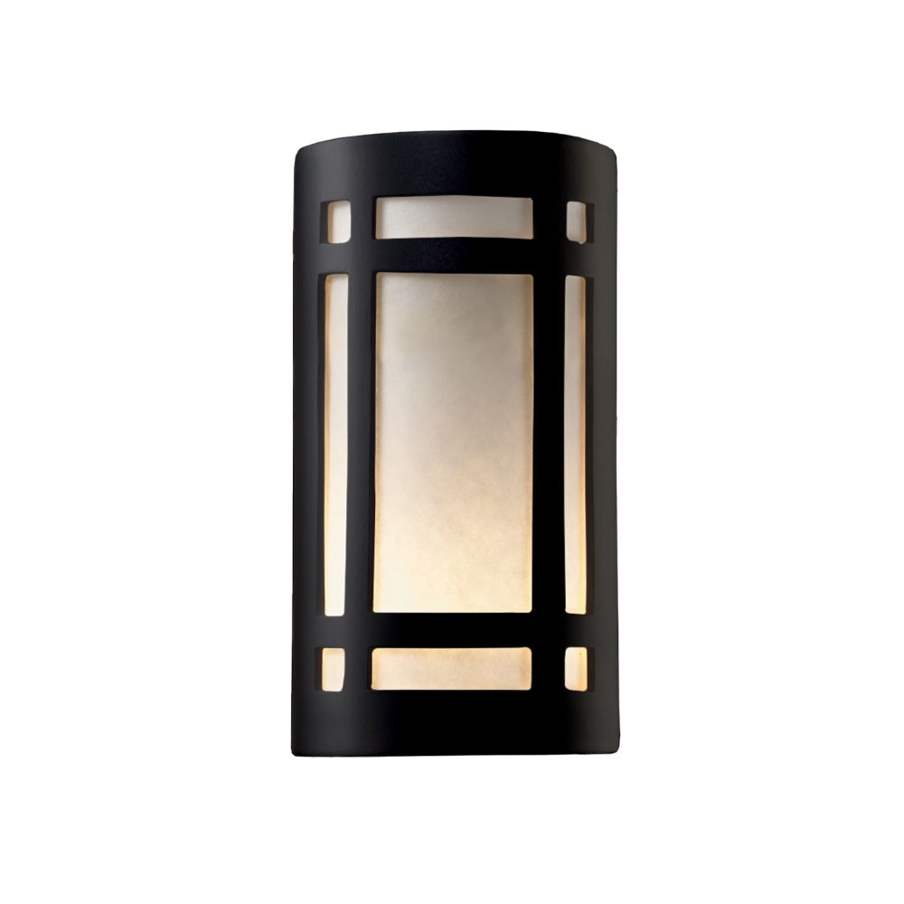 Justice Design Group CER-7495W-HMBR Large Craftsman Window - Open Top & Bottom (Outdoor) in Hammered Brass
