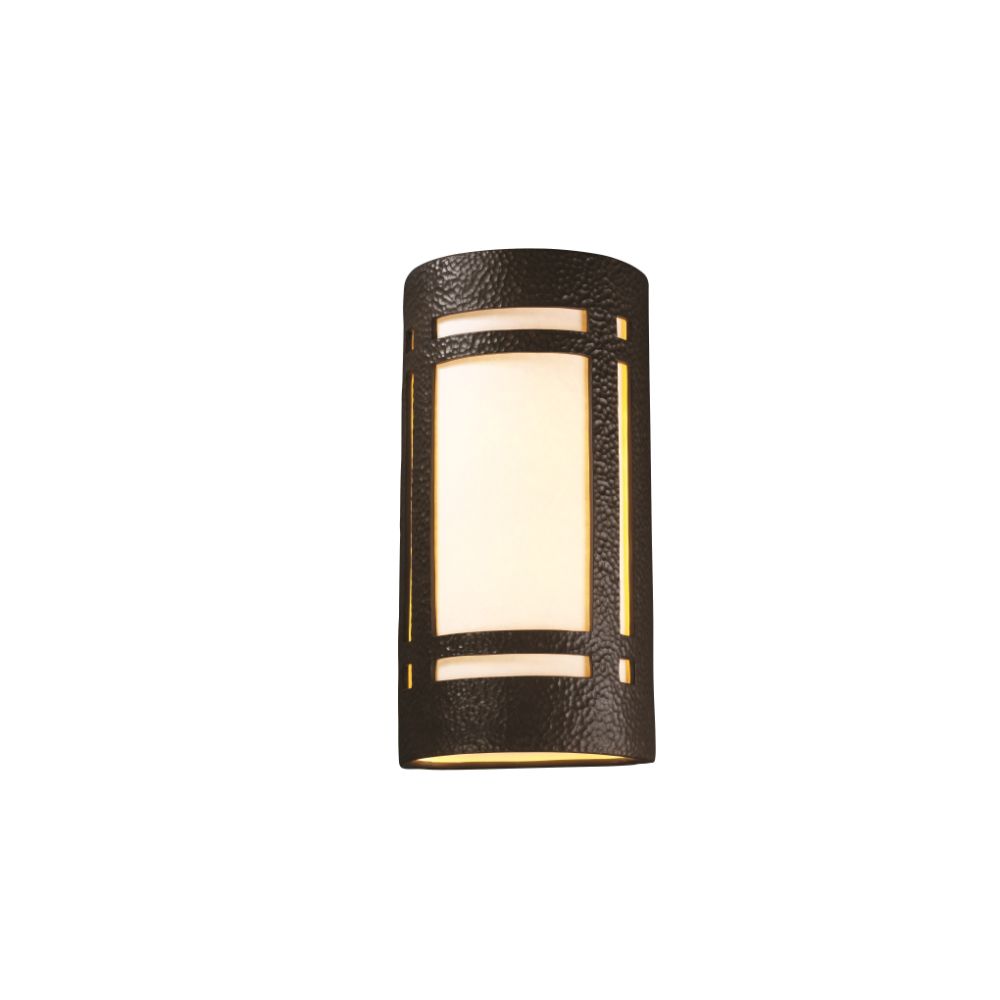 Justice Design Group CER-7497W-HMBR-LED2-2000 Really Big LED Craftsman Window - Open Top & Bottom (Outdoor) in Hammered Brass