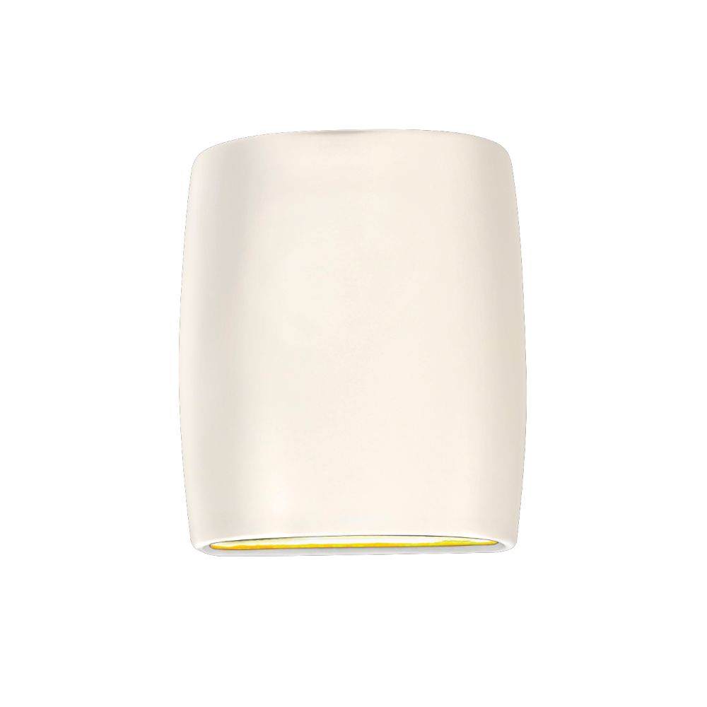 Justice Design Group CER-8857-SLHY-LED1-1000 Small ADA Wide LED Cylinder - Open Top & Bottom in Harvest Yellow Slate