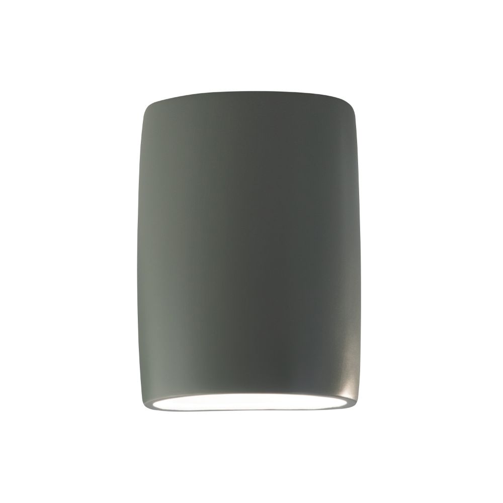 Justice Design Group CER-8858W-PWGN Large Wide ADA Outdoor LED Cylinder - Open Top & Bottom in Pewter Green