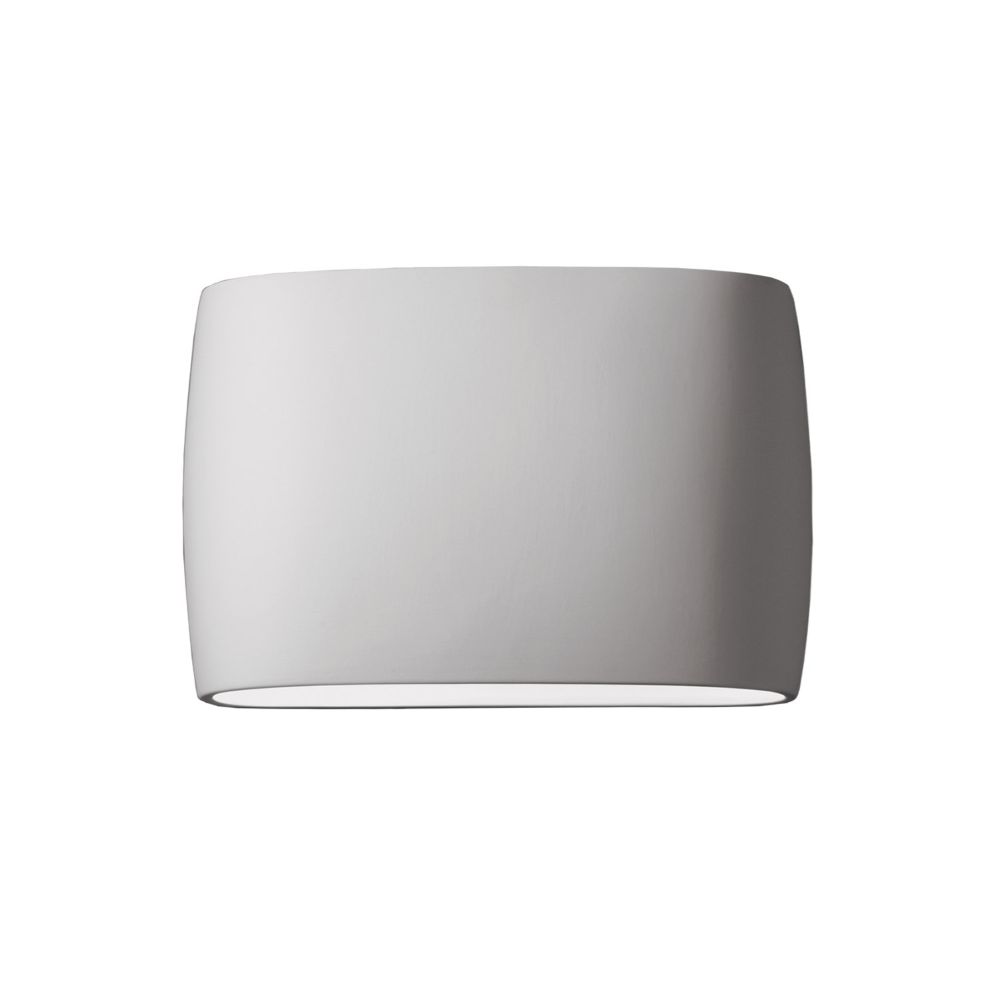 Justice Design Group CER-8898-BIS Wide ADA Large Oval Wall Sconce - Closed Top in Bisque