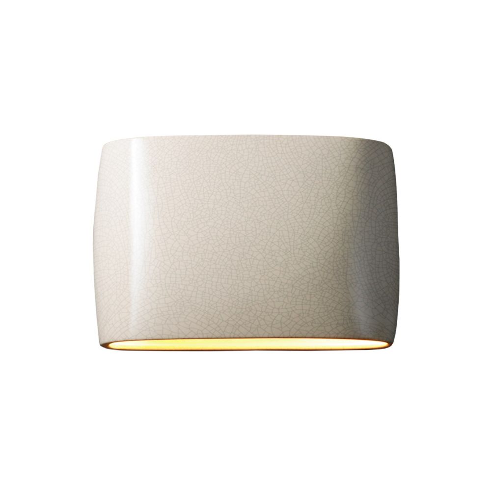 Justice Design Group CER-8898-BSH-LED2-2000 Wide ADA Large Oval LED Wall Sconce - Closed Top in Gloss Blush