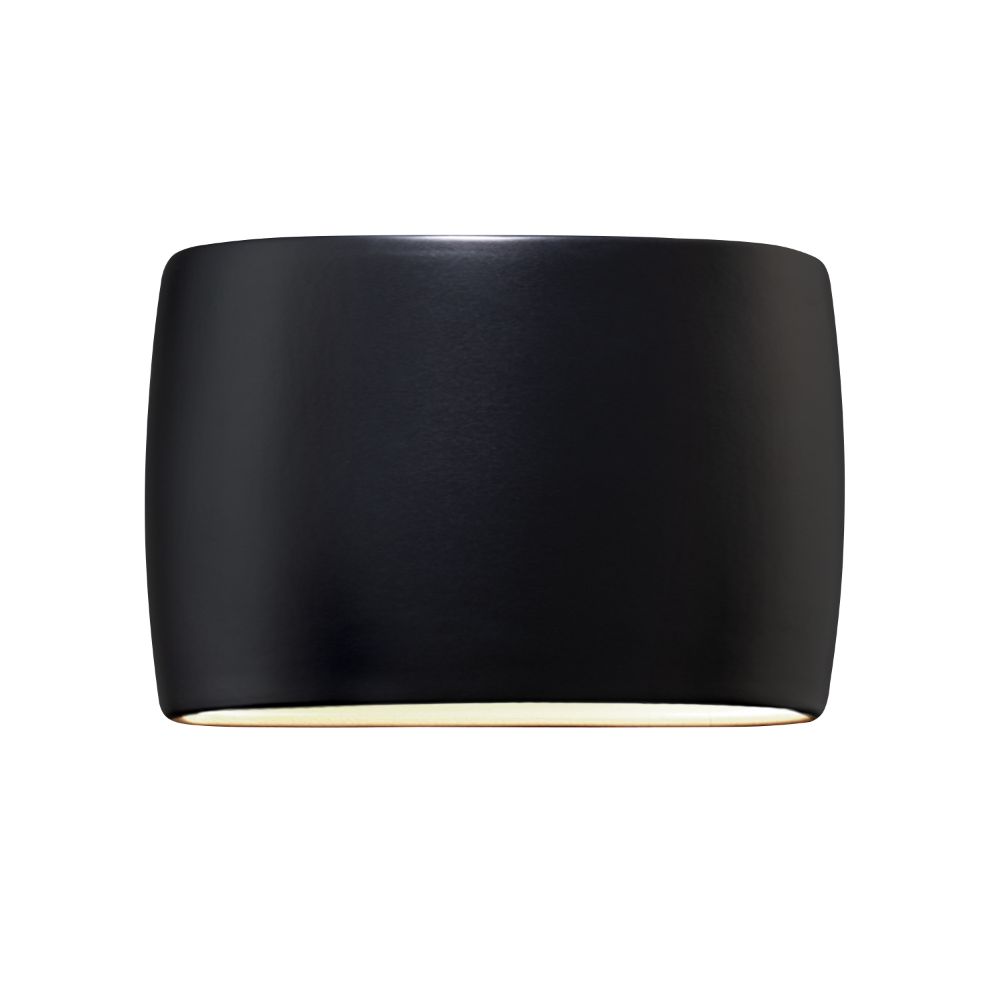 Justice Design Group CER-8898W-MID Wide ADA Large Oval Wall Sconce (Outdoor) - Closed Top in Midnight Sky