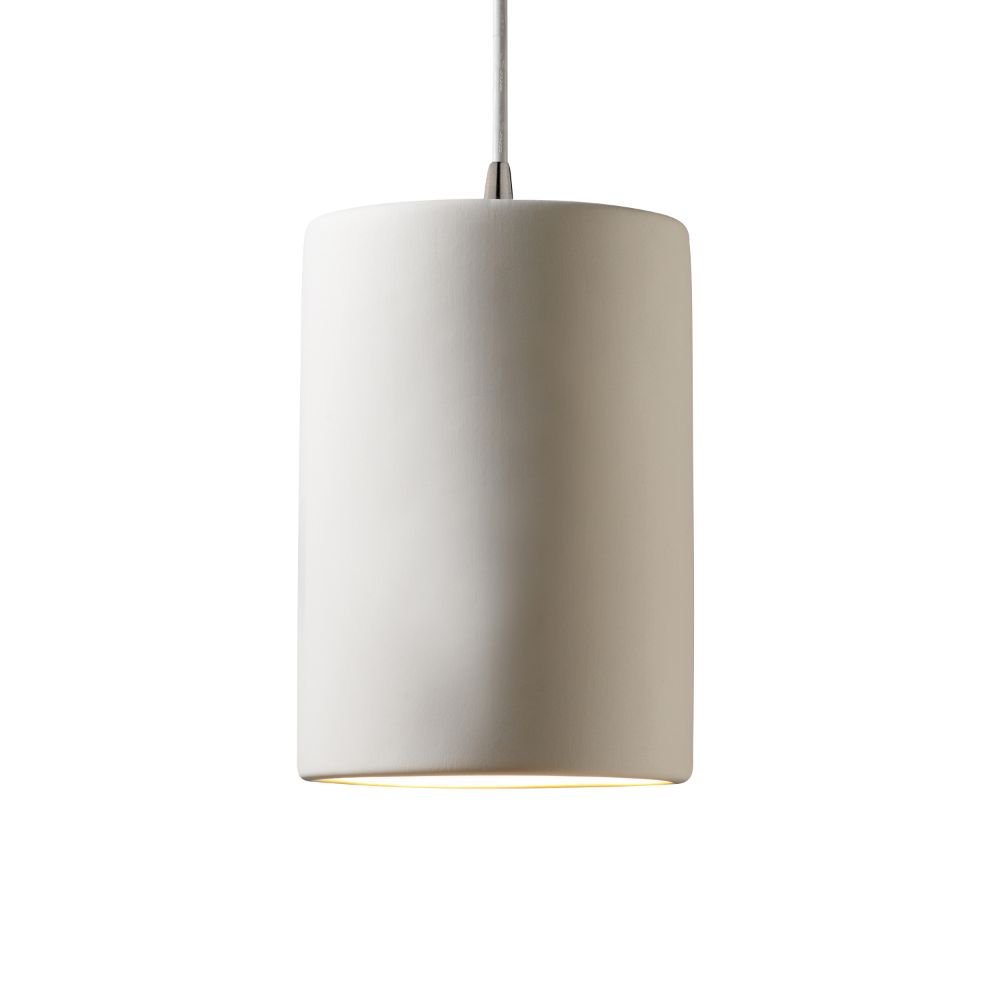 Justice Design Group CER-9620-BSH-ABRS-BKCD Small Cylinder Pendant in Gloss Blush