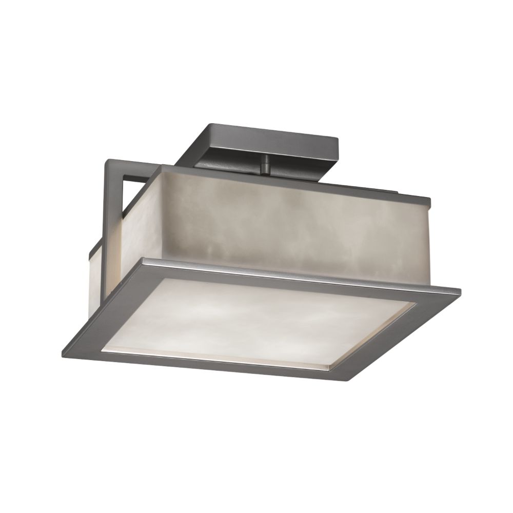 Justice Design Group CLD-7517W-NCKL Clouds Laguna 12" LED Outdoor Flush Mount in Brushed Nickel