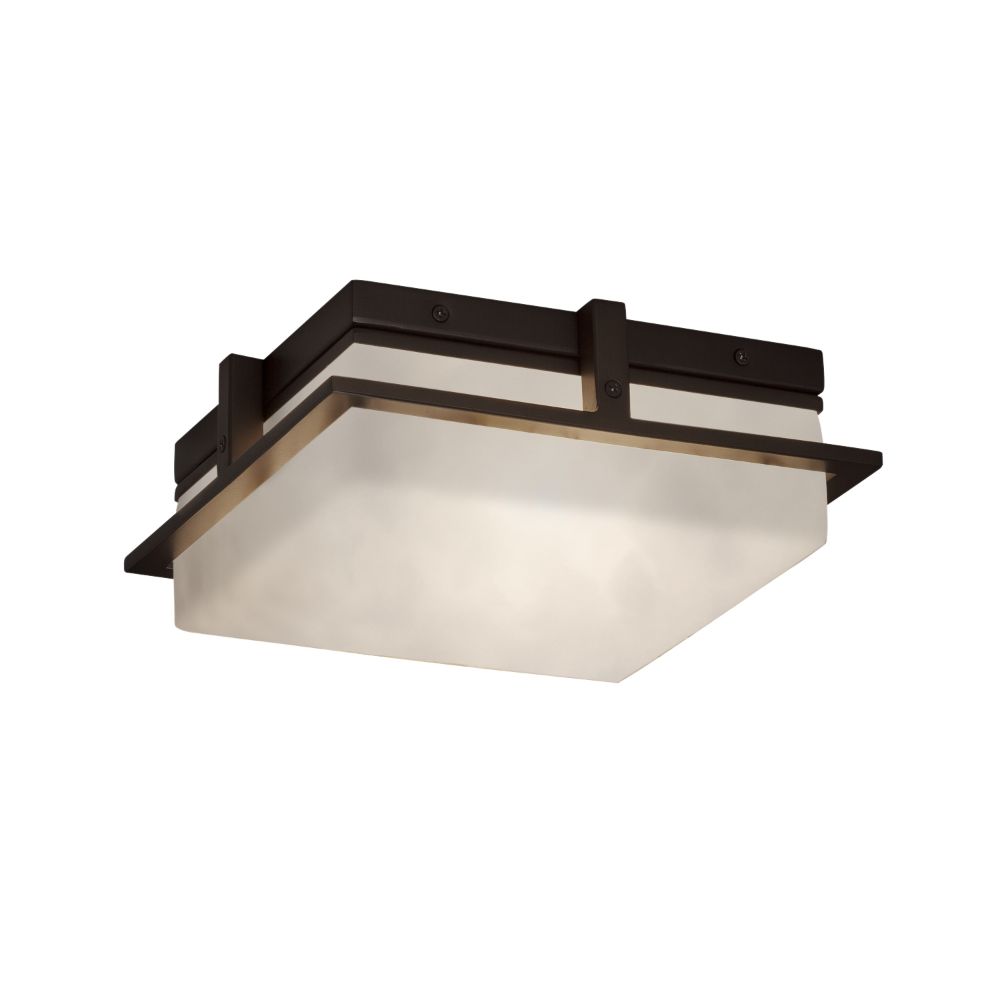 Justice Design Group CLD-7560W-DBRZ Clouds Avalon 10" Small LED Outdoor / Indoor Flush Mount in Dark Bronze