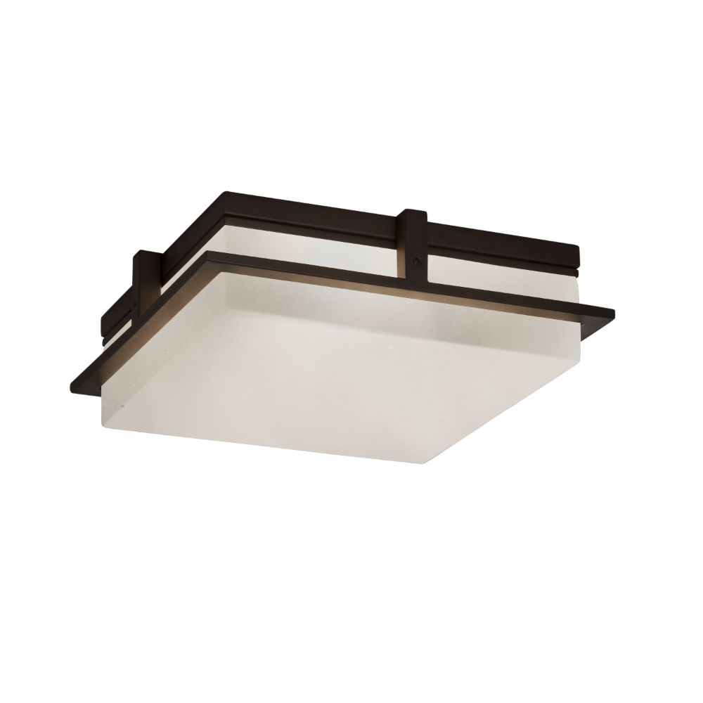 Justice Design Group CLD-7569W-DBRZ Clouds Avalon 14" Large LED Outdoor / Indoor Flush Mount in Dark Bronze