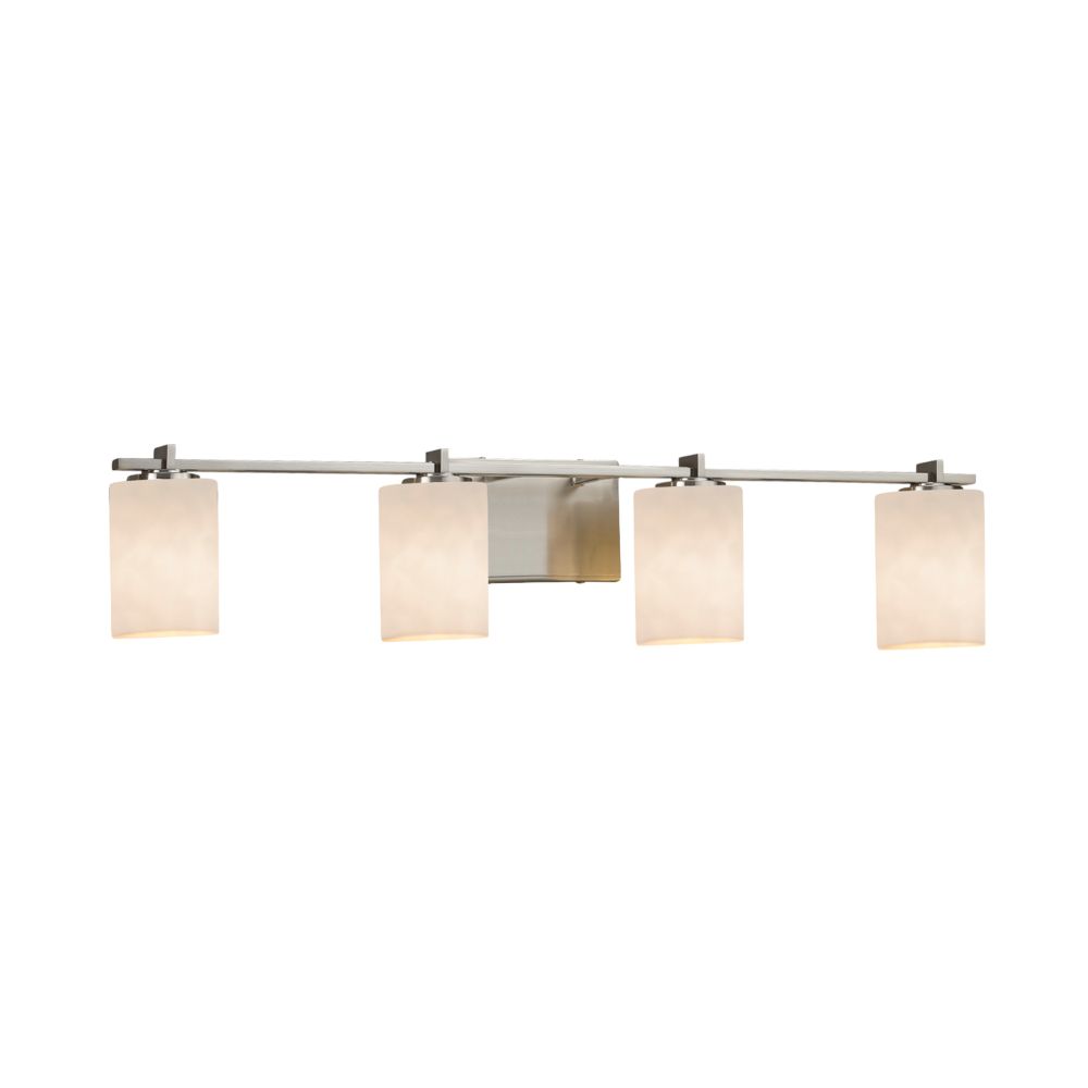 Justice Design Group CLD-8444-20-BRSS Clouds Era 4 Light Bathroom Bar in Clouds Resin