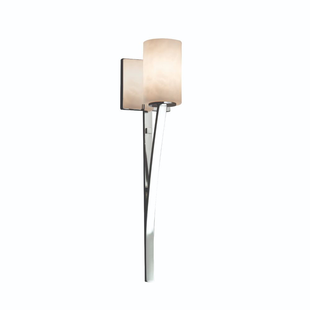 Justice Design Group CLD-8791-30-CROM Clouds Sabre 1 Light Wall Sconce in Polished Chrome