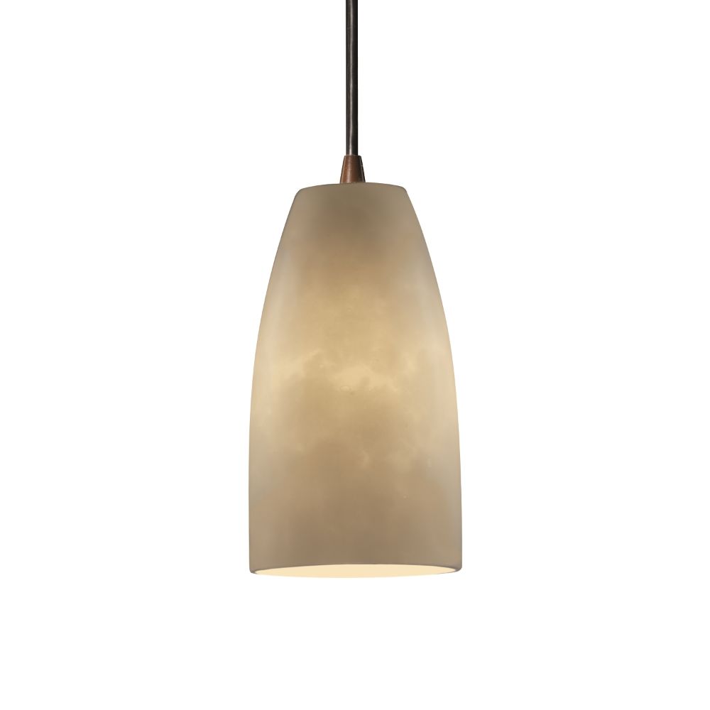 Justice Design Group CLD-8816-15-ABRS-RIGID Clouds Small 1 Light Pendant in Alabaster Rocks