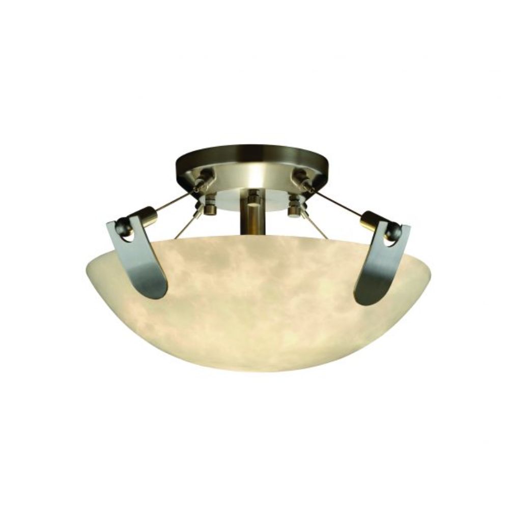 Justice Design Group CLD-9610-25-DBRZ-LED2-2000 Clouds 14" Bowl LED Semi Flush Mount with U Clips in Dark Bronze