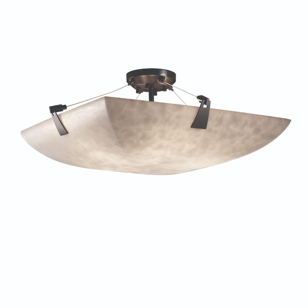 Justice Design Group CLD-9631-35-DBRZ Clouds 18" Bowl Semi Flush Mount with Tapered Clips in Dark Bronze