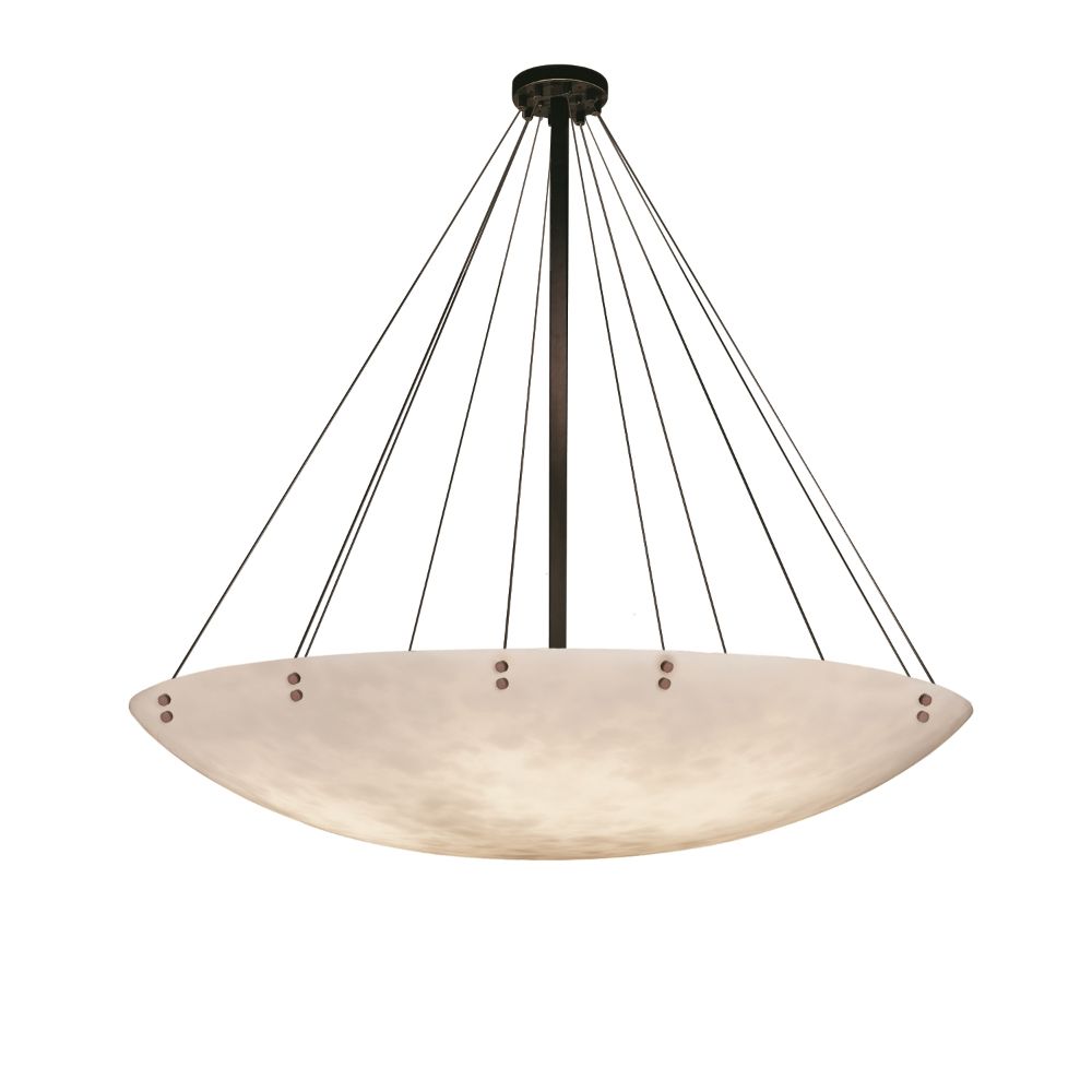 Justice Design Group CLD-9668-35-DBRZ-F1 Clouds 72" Round Bowl Pendant with Finials in Dark Bronze