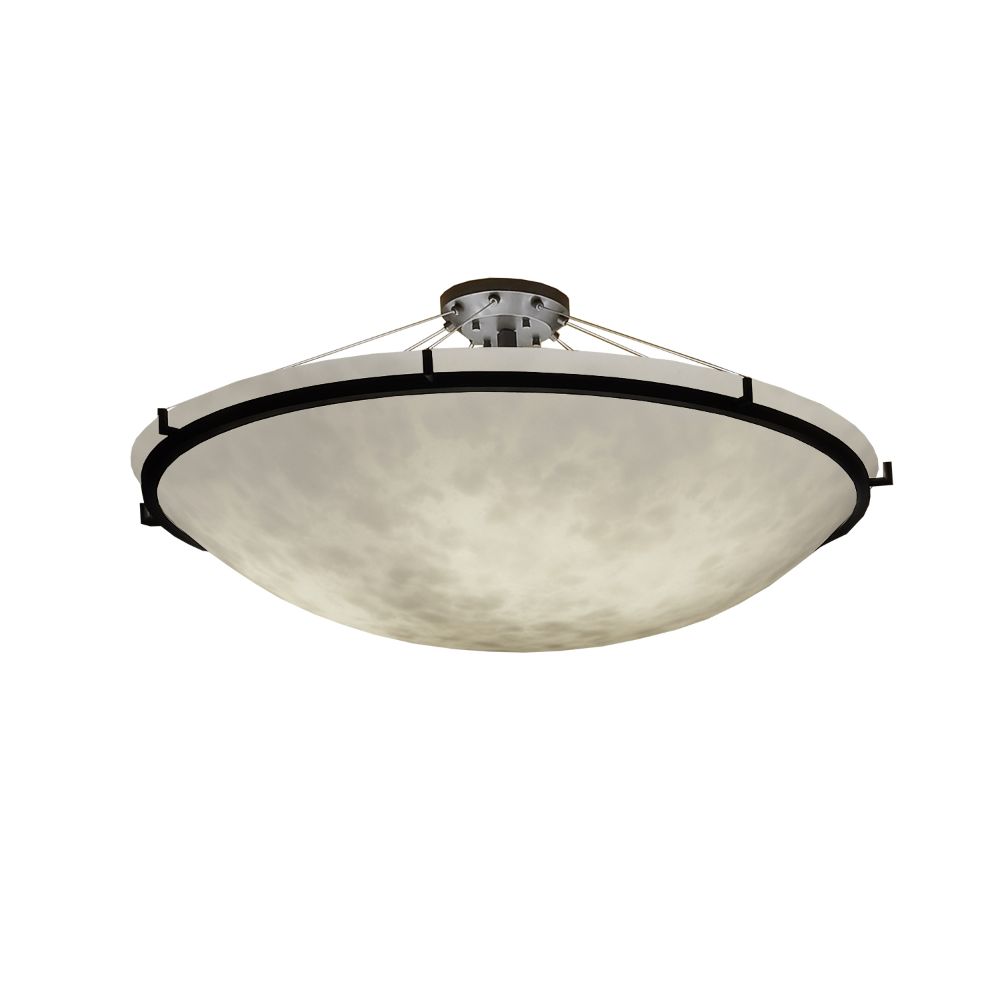 Justice Design Group CLD-9687-35-DBRZ-LED6-6000 Clouds 48" Round Bowl LED Semi Flush Mount with Ring in Dark Bronze