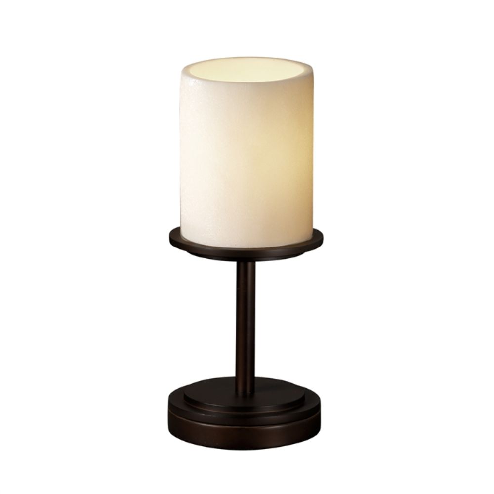 Justice Design Group CNDL-8798-10-AMBR-DBRZ CandleAria Dakota 1 Light Short Table Lamp in Dark Bronze