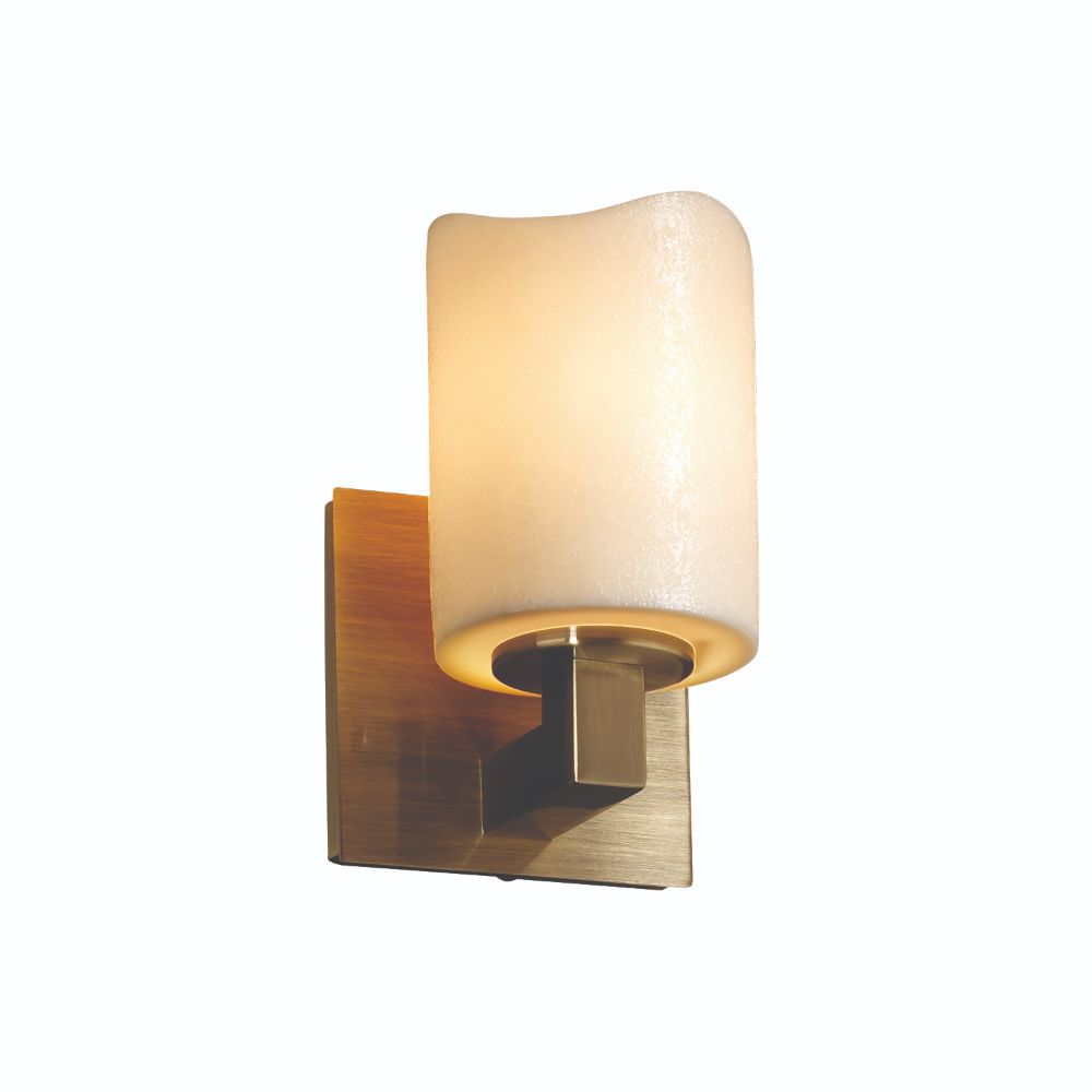 Justice Design Group CNDL-8921-10-AMBR-ABRS CandleAria Modular 1 Light Wall Sconce in Alabaster Rocks