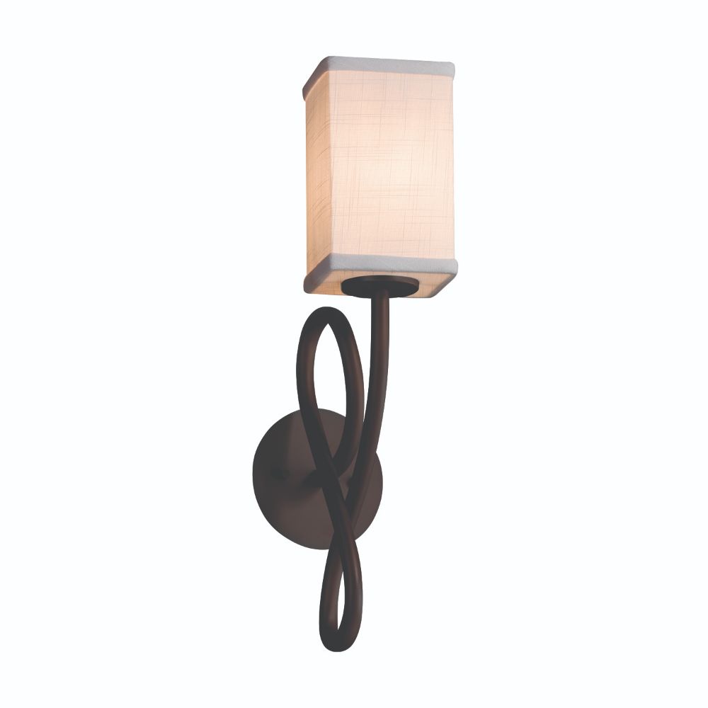 Justice Design Group FAB-8911-30-CREM-DBRZ Textile Capellini 1 Light Wall Sconce in Dark Bronze