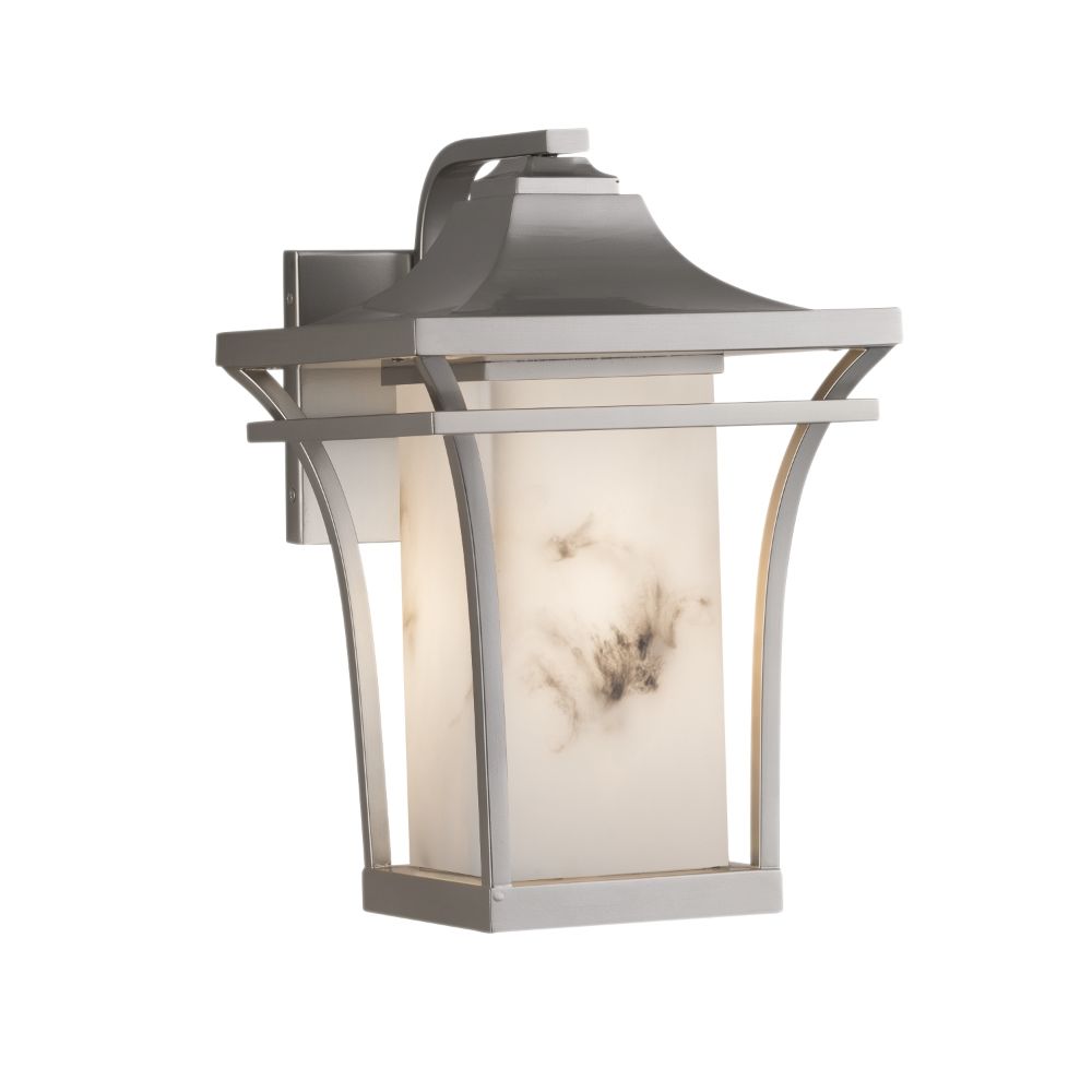 Justice Design Group FAL-7524W-NCKL LumenAria Summit Large 1 Light Outdoor Wall Sconce in Brushed Nickel