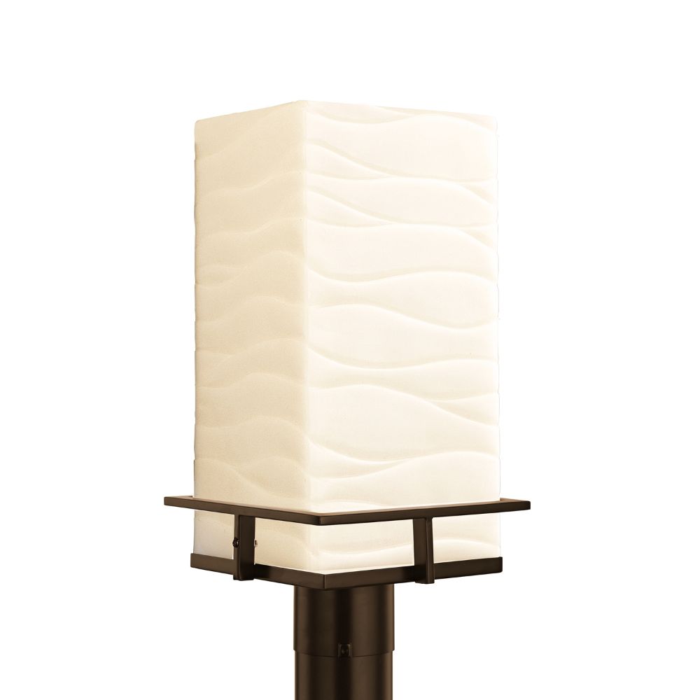 Justice Design Group FAL-7563W-NCKL LumenAria Avalon Outdoor LED Post Light in Brushed Nickel