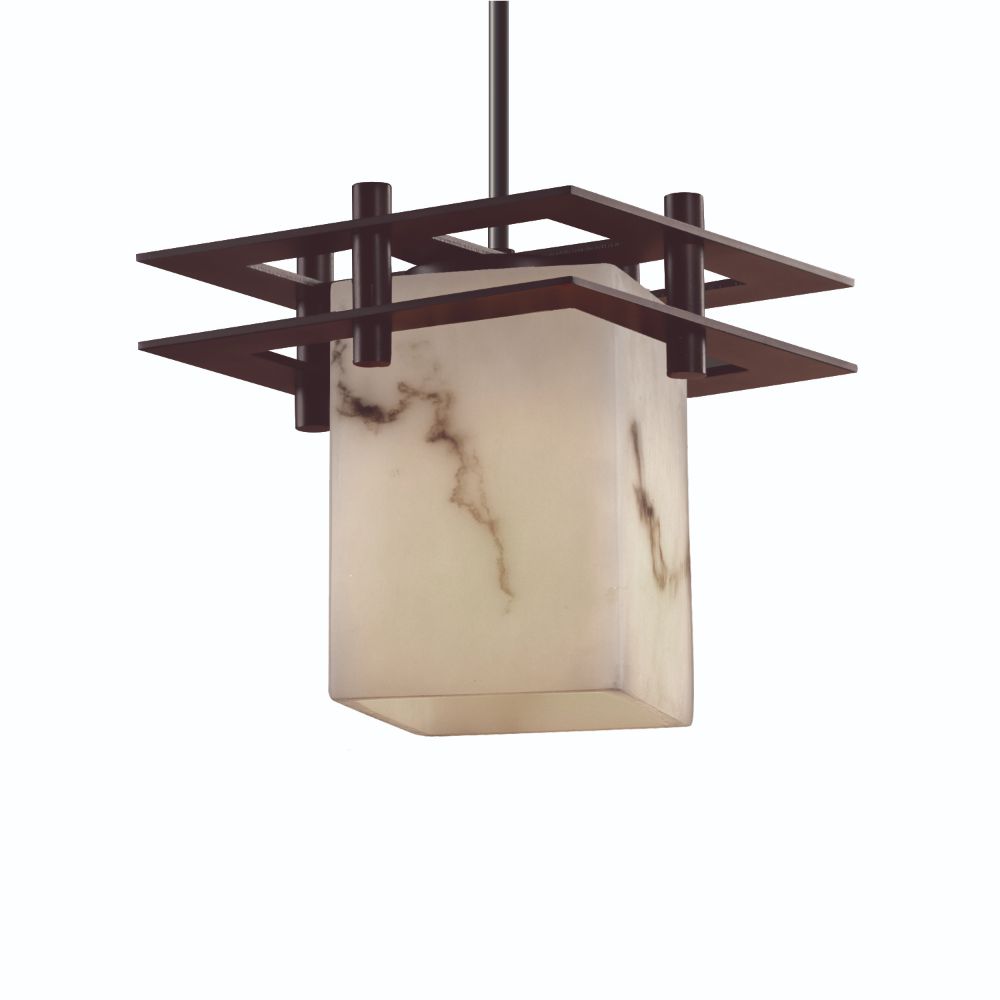 Justice Design Group FAL-8165-10-CROM-BKCD LumenAria Metropolis 1 Light Small Pendant with 2 Flat Bars in Polished Chrome