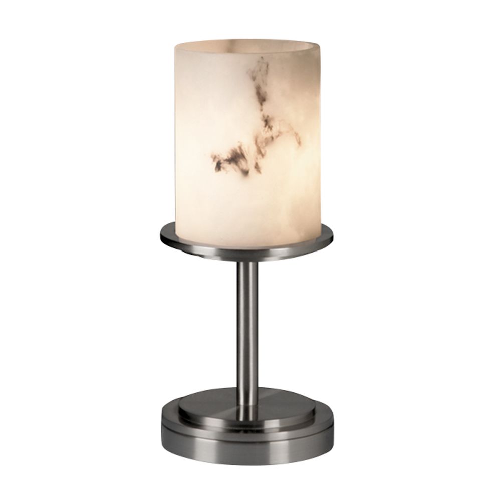 Justice Design Group FAL-8798-12-NCKL LumenAria Dakota 1 Light Short Table Lamp in Brushed Nickel