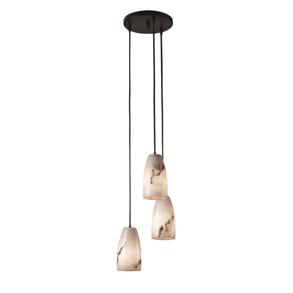 Justice Design Group FAL-8864-28-CROM LumenAria 3 Light Cluster Small Pendant in Polished Chrome