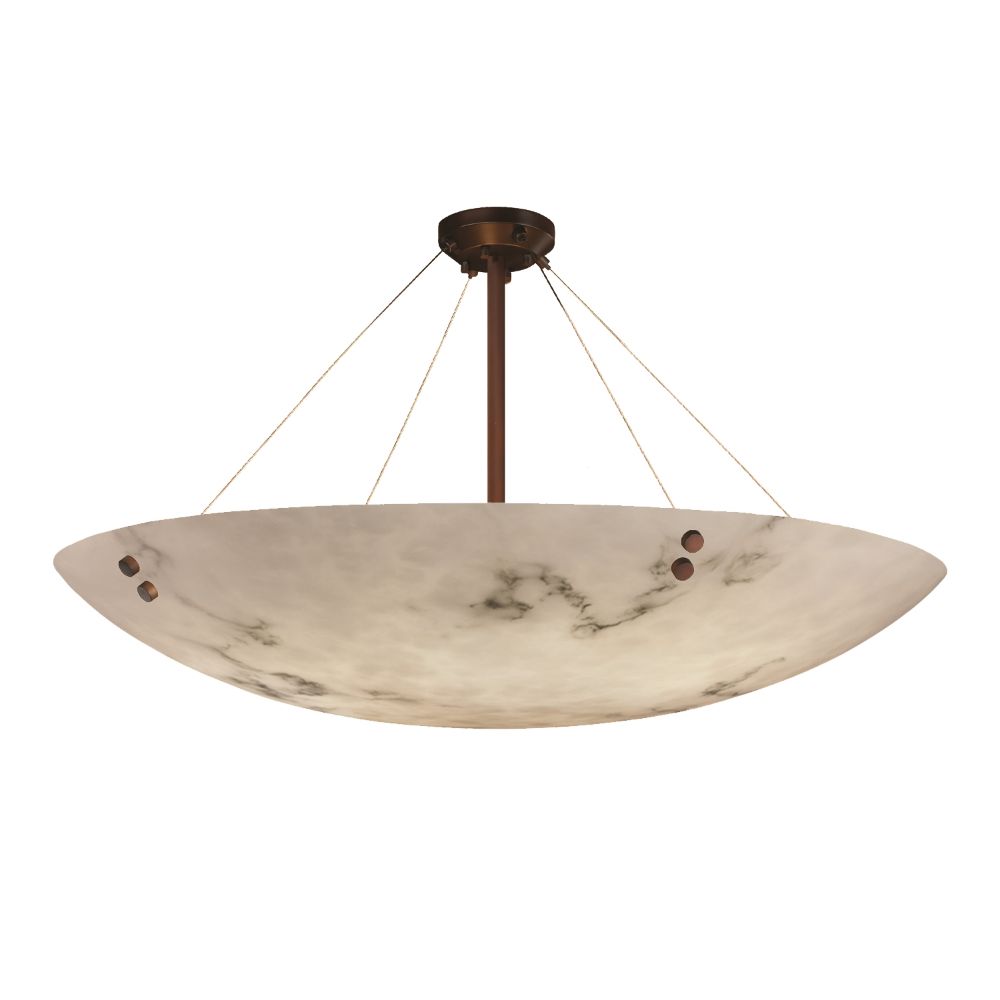 Justice Design Group FAL-9659-35-DBRZ-F4 LumenAria 60" Bowl Semi Flush Mount with Large Square Point Finials in Dark Bronze