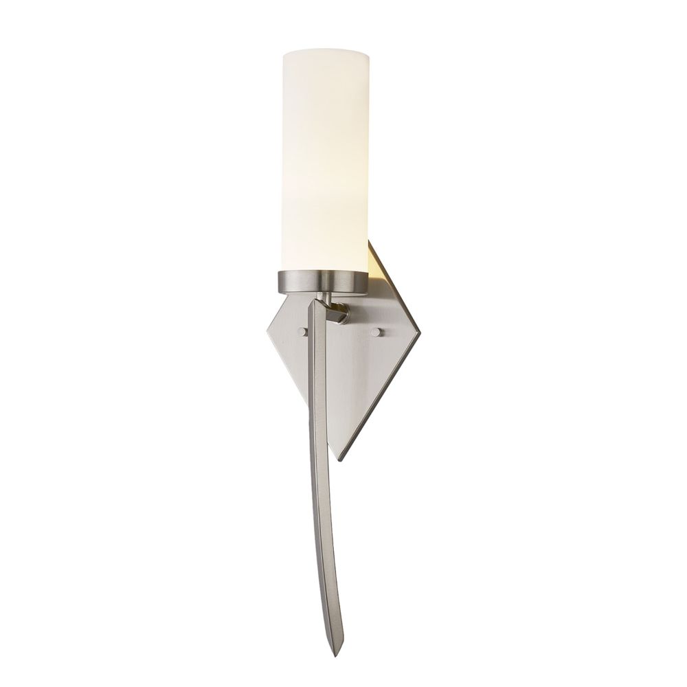 Justice Design Group FSN-4031-OPAL-NCKL Fusion Pointe ADA 1 Light LED Wall Sconce in Brushed Nickel
