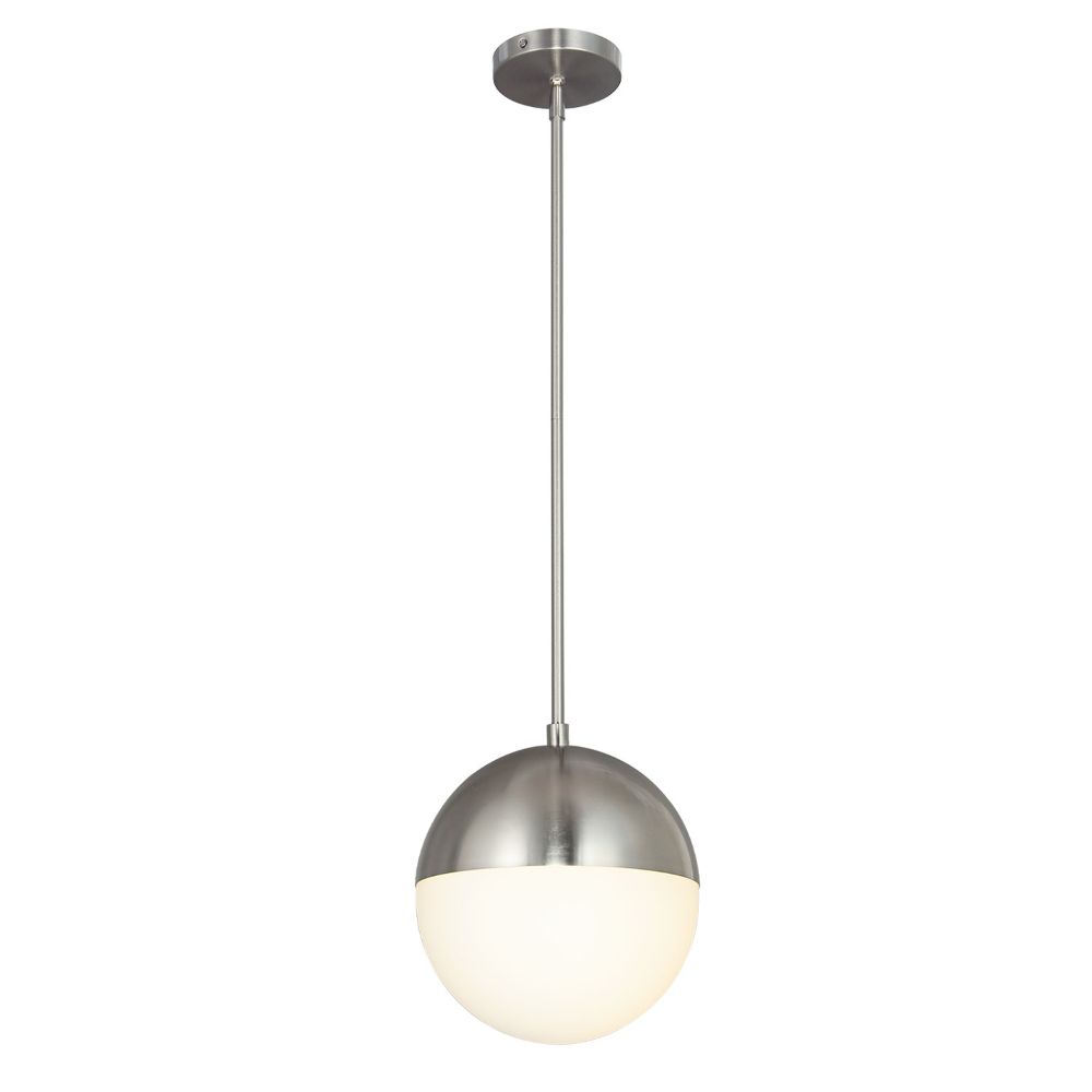 Justice Design Group FSN-4151-OPAL-NCKL Fusion Ion 1 Light 10" Pendant in Brushed Nickel