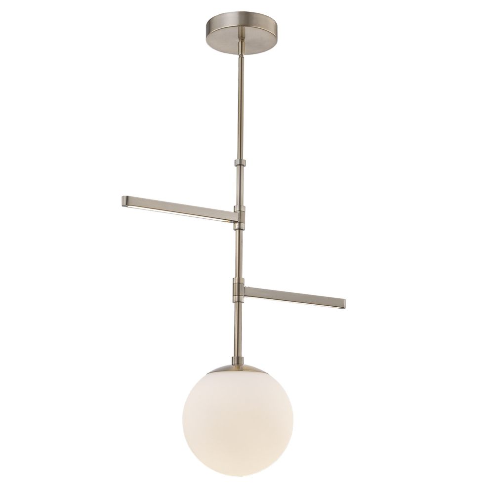 Justice Design Group FSN-4255-OPAL-BRSS Intersect 3-Light Pendant in Brushed Brass