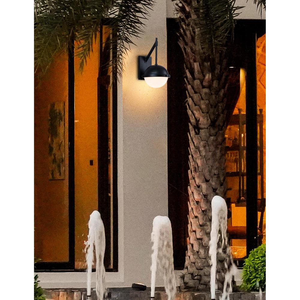 Justice Design FSN-7102W-ETCH-MBLK Bowery LED Outdoor Wall Sconce in Matte Black (MBLK)