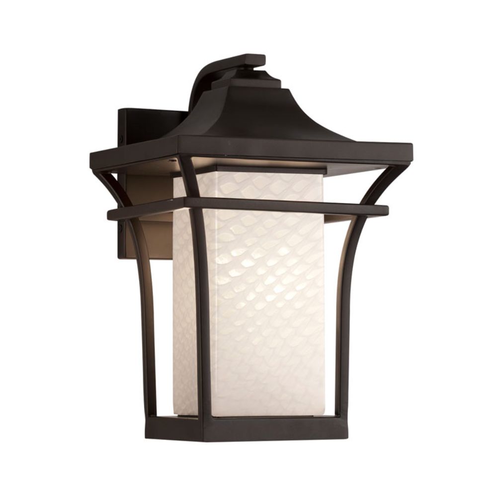 Justice Design Group FSN-7524W-OPAL-DBRZ Fusion Summit Large 1 Light Outdoor Wall Sconce in Dark Bronze