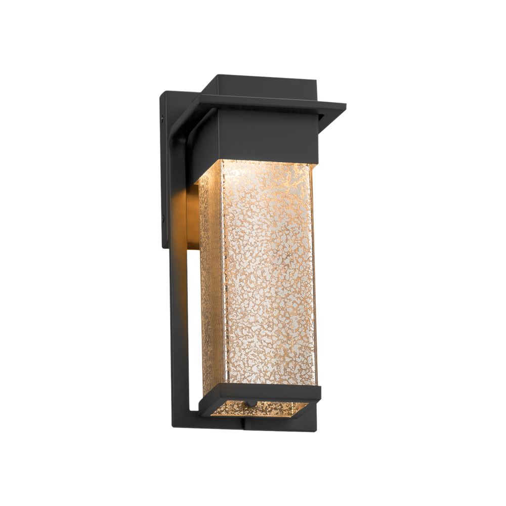 Justice Design Group FSN-7541W-SEED-MBLK Fusion Pacific Small LED Outdoor Wall Sconce in Matte Black