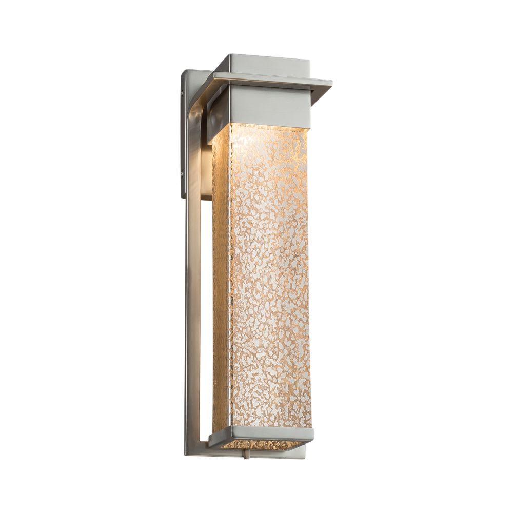 Justice Design Group FSN-7544W-SEED-NCKL Fusion Pacific Large LED Outdoor Wall Sconce in Brushed Nickel