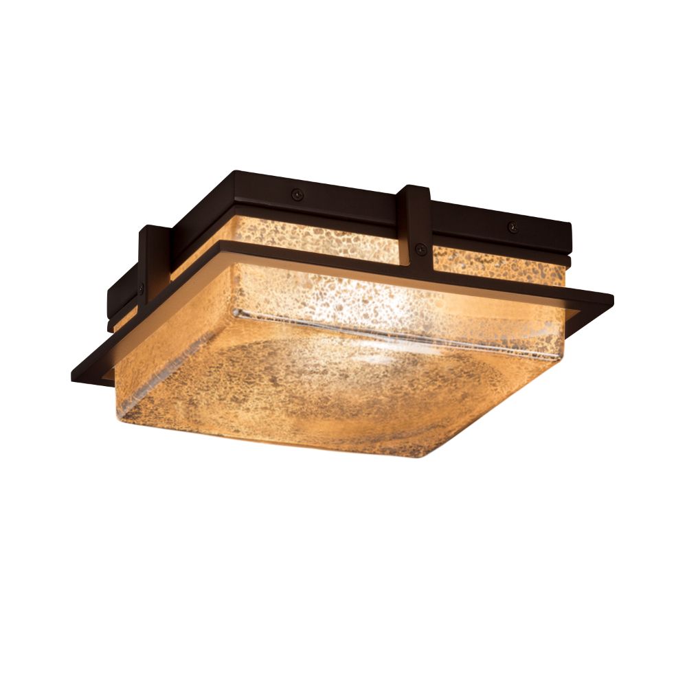 Justice Design Group FSN-7560W-WEVE-DBRZ Fusion Avalon 10" Small LED Outdoor / Indoor Flush Mount in Dark Bronze