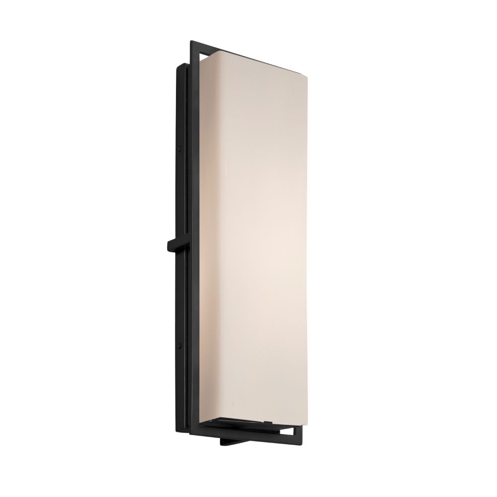 Justice Design Group FSN-7564W-WEVE-MBLK Fusion Avalon Large ADA Outdoor / Indoor LED Wall Sconce in Matte Black