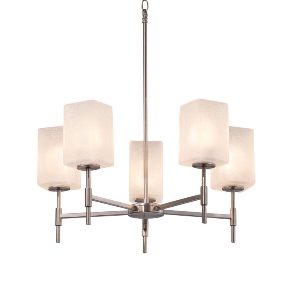 Justice Design Group FSN-8410-15-MROR-CROM Fusion Union 5 Light Chandelier in Polished Chrome