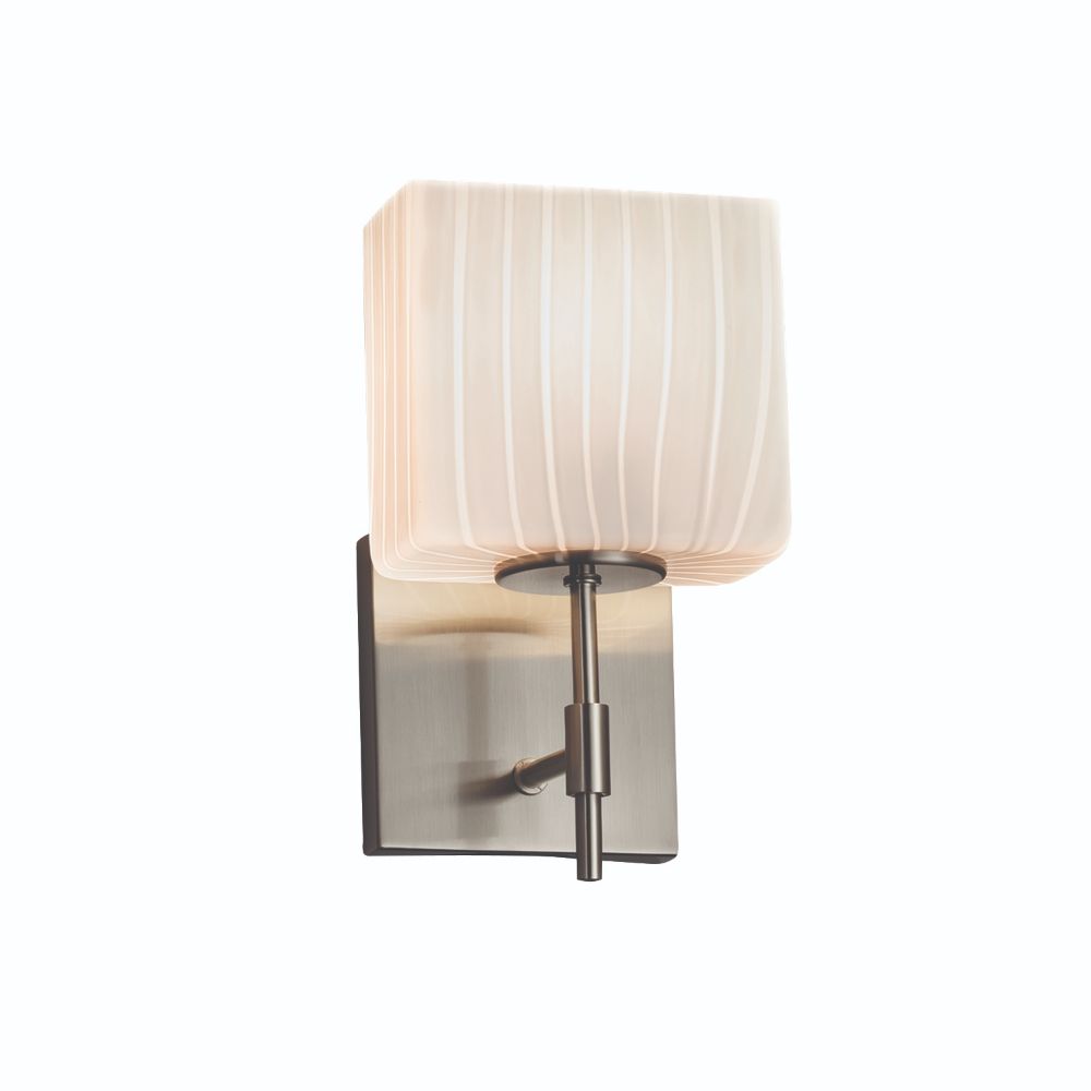 Justice Design Group FSN-8411-40-MROR-CROM Fusion Union 1 Light Short Wall Sconce in Polished Chrome