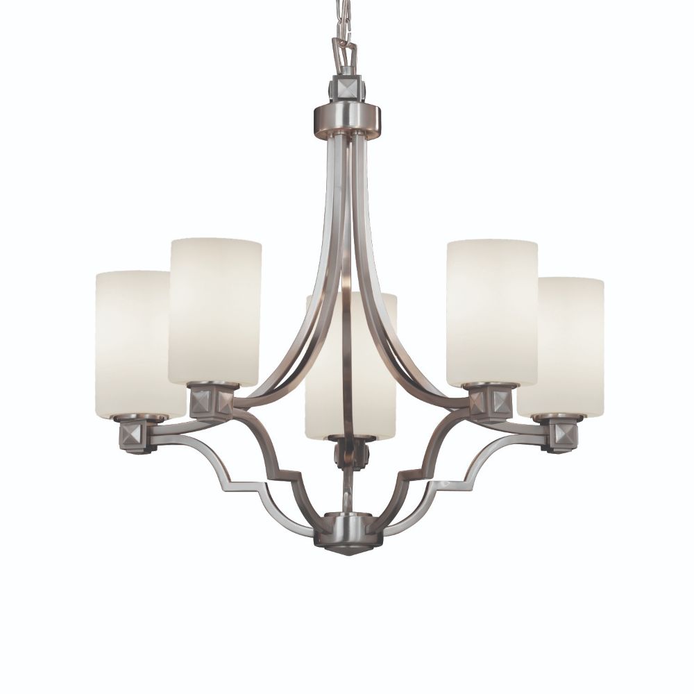 Justice Design Group FSN-8500-15-FRCR-CROM-LED5-3500 Fusion Argyle 5 Light LED Chandelier in Polished Chrome