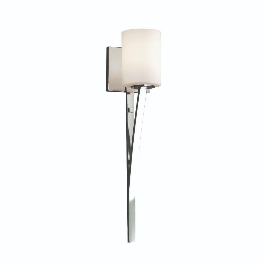 Justice Design Group FSN-8791-30-ALMD-CROM Fusion Sabre 1 Light Wall Sconce in Polished Chrome