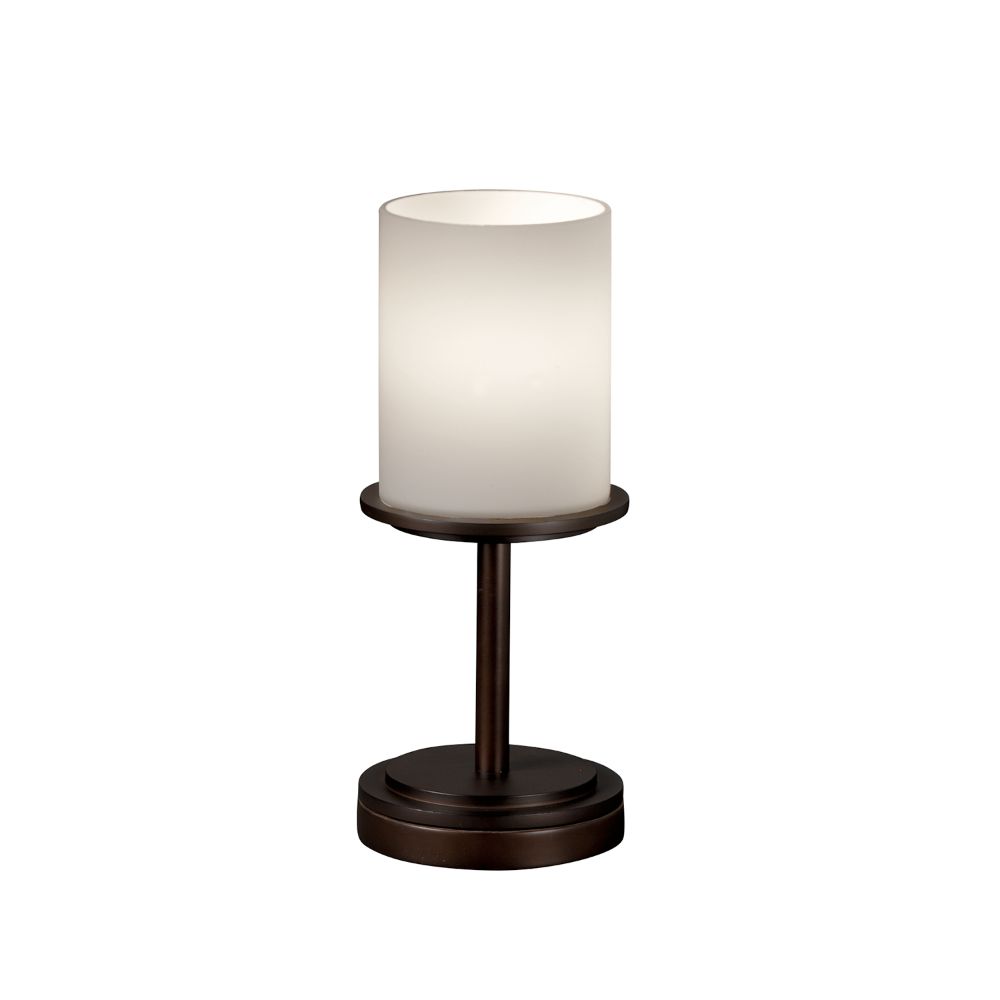 Justice Design Group FSN-8798-10-ALMD-DBRZ Fusion Dakota 1 Light Short Table Lamp in Dark Bronze