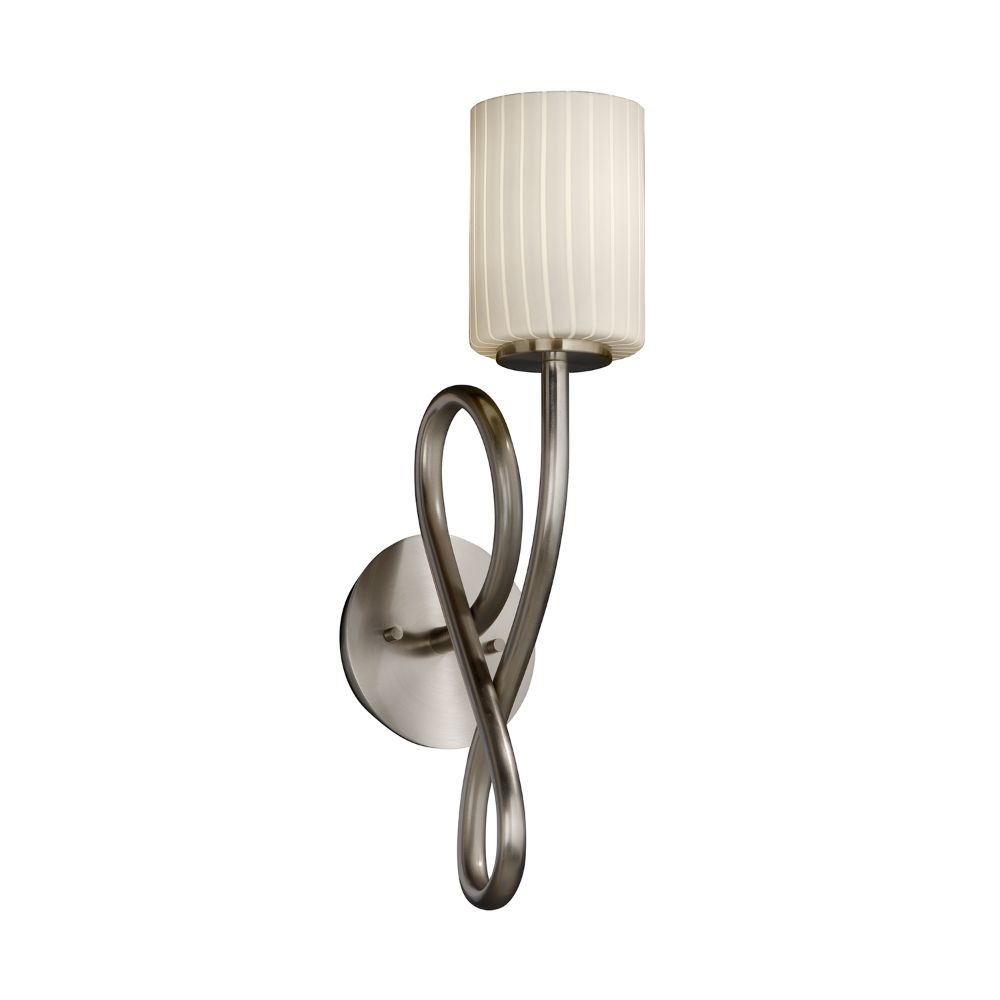 Justice Design Group FSN-8911-10-CRML-NCKL Fusion Capellini 1 Light Wall Sconce in Brushed Nickel