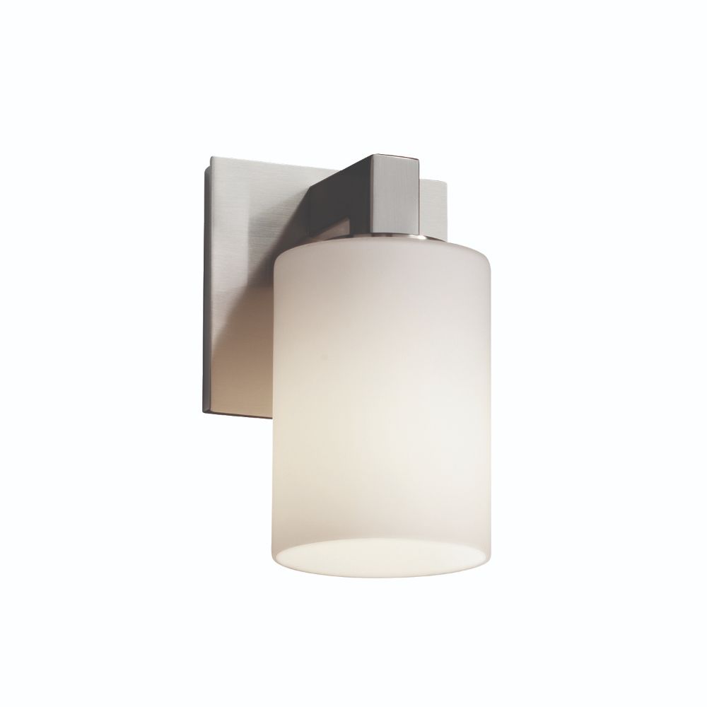 Justice Design Group FSN-8921-20-OPAL-ABRS Fusion Modular 1 Light Wall Sconce in Alabaster Rocks